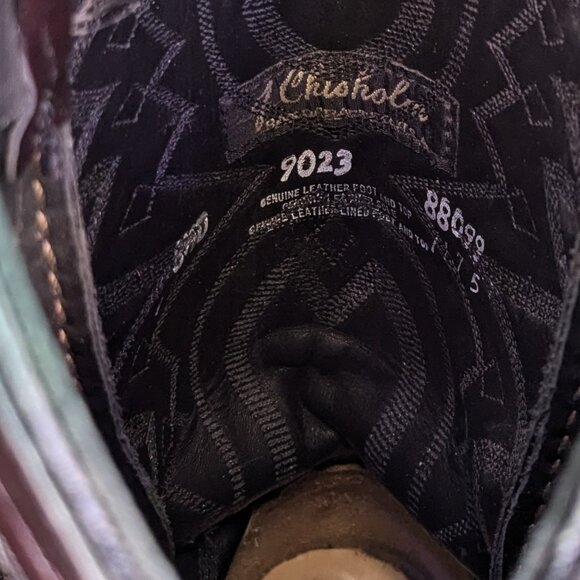 J Chisholm Great Condition Vintage Men's 8.5D Black Cherry Ostrich Leg Hide - Picture 11 of 13